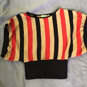 Multi color short sleeve dressy top